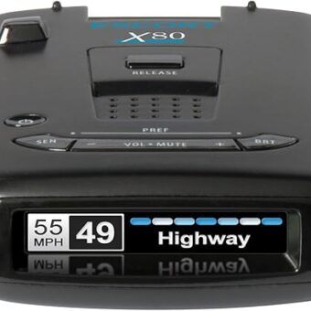 Escort X80 Laser Radar Detector - Extreme Long Range Early Alert Protection, False Alert Filter, Multi Color OLED Display, Crystal Clear Voice Alerts, Live Crowd Sourcing, Black