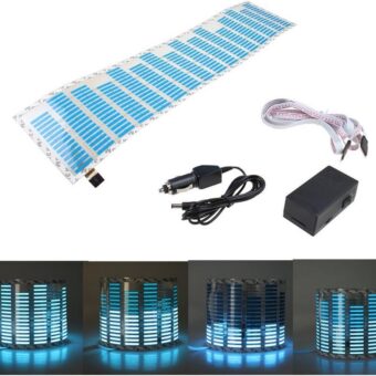 ESUPPORT 45 x 11cm Sound Music Activate Sensor Car Auto Sticker LED Light Equalizer Glow Blue