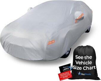 EzyShade 10-Layer Car Cover Waterproof All Weather - See Vehicle Size-Chart - Car Covers for Automobiles & Car Snow Cover - Full Exterior Covers - Winter Rain Sun SUV Sedan....