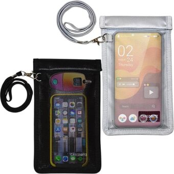 Faraday Bags for Phones - Faraday Bag for Key Fob Protector with Lanyard, RFID Signal Blocker for Car Keys Anti-Theft, Cell Phone Jammer Blocking Pouch Anti-Hacking, Shielding...