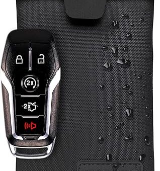 Faraday Key Fob Jacket | RFID Signal Blocking & Water Resistant | Anti-Hacking | Ultimate Car Anti-Theft Protection Shielding Bag for Key Fobs and Key Cards | Magnetic Closure |...