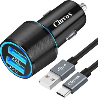 Fast USB Car Charger for Samsung Galaxy A55/A54/A53/A50/A15/A14/S24/S23/S22/S21 Plus/Ultra/S20 FE/S10/S9/S8/Note 20/A10S/A21/A31/A51 Quick Charge 3.0 Dual USB Rapid Car Charger...