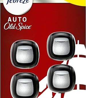 Febreze Car Air Freshener Vent Clip Old Spice Scent, 07 oz. Car Vent Clip, Pack of 4