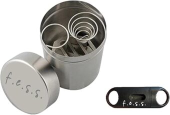 F.e.s.s. Car Ashtray Can Portable Cigar Cigarette Travel Ashtray Fits in Cup Holder with FESS V Cut Cigar Cutter