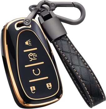 for Chevy Key Fob Cover with Keychain, for Chevrolet Equinox Malibu Cruze Traverse Camaro Trax Blazer Volt Bolt Premium Soft TPU Full Protection Key Fob Case Smart Key Holder...