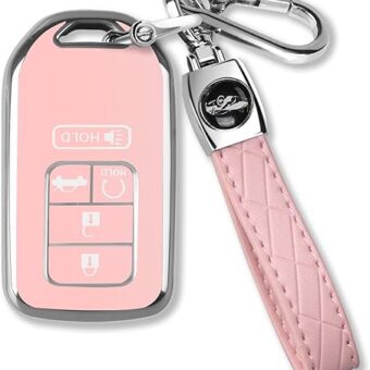 for Honda Key Fob Cover with Keychain, Car Key Case Shell Protector for Honda Accord | Civic | Pilot | CRV Passport Insight EX Fit Odyssey | 2015-2021 | 5 Buttons Smart Remote...