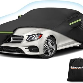 for Mercedes Benz E Car Cover Waterproof All Weather Heavy Duty Protection Outdoor Full Car Covers Windproof with Driver Side Zipper Compatible for Mercedes Benz E-Class...