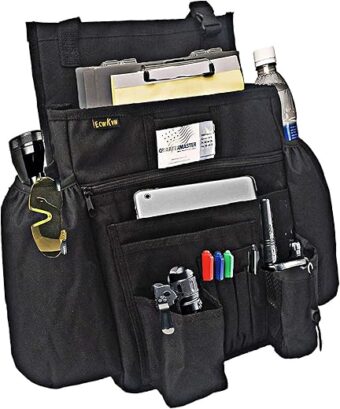 Front Seat Organizer, Passenger Seat File Organizer with Dedicated Laptop Tablet Holder Cup Holder For Car, Law Enforcement - Vehicle, Black