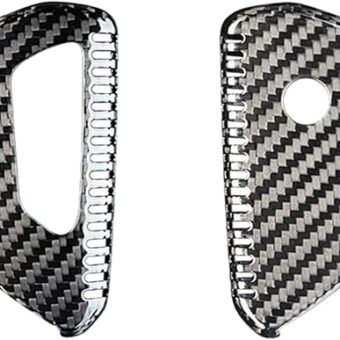 Genuine Carbon Fiber Key Fob Cover For Volkswagen For VW ID.4 ID.3 Golf 8 GTI MK8 For Skoda Octavia For Seat Ateca Cupra Formentor Leon Tarraco 3 Buttons Smart Car Remote Key...