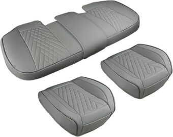 GIANT PANDA Car Seat Covers Full Set Include 2packs Front Seat Covers and 1 Rear Back Seat Cover, Grey