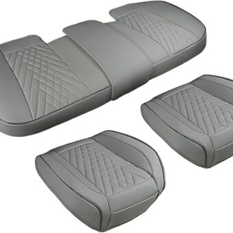 GIANT PANDA Car Seat Covers Full Set Include 2packs Front Seat Covers and 1 Rear Back Seat Cover, Grey