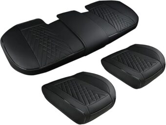 GIANT PANDA Car Seat Covers Full Set Include 2packs Front Seat Covers and 1 Rear Back Seat Cover, Black