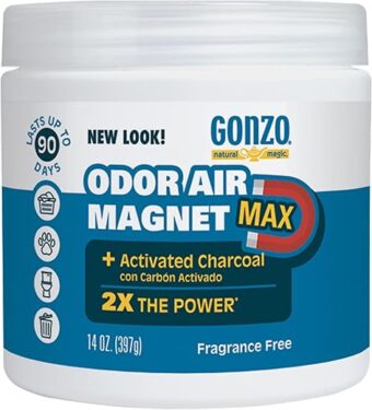 Gonzo Natural Magic Odor Air-Magnet with Activated Charcoal, Odor Eliminator, 14 Oz