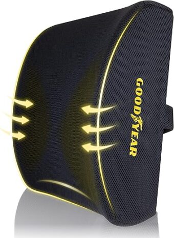 Goodyear, GY1003 Lumbar Support Pillow 100% Pure Memory Foam Helps Relieve Lower Back Pain Breathable Mesh