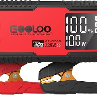 GOOLOO GT4000S Jump Starter 4000 Amp Car Starter 100W Two-Way Fast-Charging Portable Car Battery Charger Booster Pack for 10L Diesel and 12L Gas Engines, SuperSafe Lithium Jump...