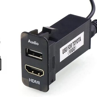 HDMI Socket Mount Cable +USB Audio Input Use for Toyota（Type B）