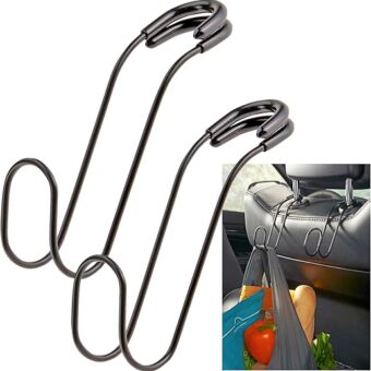 High Road Metal Car Hooks for Purses and Bags - Unbreakable Headrest Car Hooks for Large Purse Straps and Heavy Bags up to 40 lbs - Secure Attachment Loops Fit All Headrest...