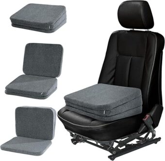 HOMBYS Adjustable Car Booster Seat for Short Drivers, 3 Heights for Different People, Adult Car Seat Cushions for Driving, Supportive Car Seat Pad for Lower Back Pain Relief-No...