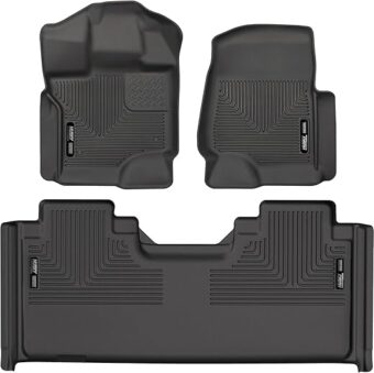 Husky Liners - Weatherbeater | Fits 2015 - 2024 Ford F-150 SuperCab - Front & 2nd Row Liner - Black, 3 pcs. | 94051