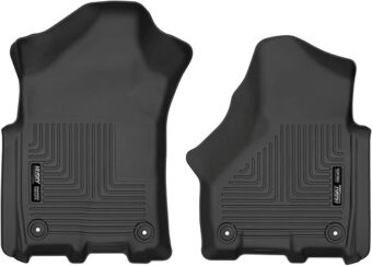 Husky Liners Weatherbeater Floor Mats | Fits 2019 - 2024 Ram 2500, 3500, Crew & Mega Cab | Front Row, 2-pc Black - 13051