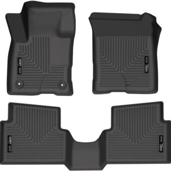 Husky Liners Weatherbeater Floor Mats | Fits 2022 - 2024 Ford Maverick (EcoBoost Gas Model Only) | Front & 2nd Row, 3-pc Black - 95051