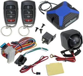 InstallGear Car Alarm Security & Keyless Entry System, Trunk Pop with Two 4-Button Remotes - Car Alarm System - Door Lock/Unlock, Keyless Key Fob for Car/Auto