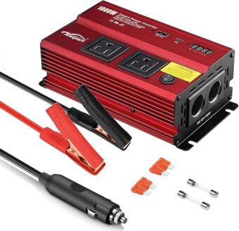 Inverter 1000W Car Power Inverters,12v DC to 110v AC Converter with Dual AC Outlets 3.0A USB and Type-C,12 Volt Inverter Car Cigarette Lighter Battery Inverter for Vehicles,...