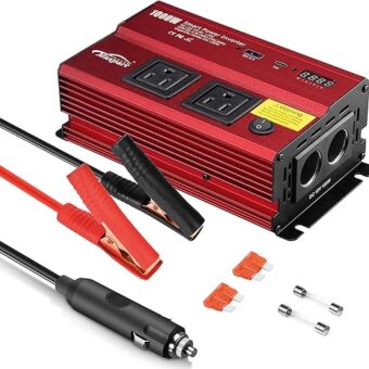 Inverter 1000W Car Power Inverters,12v DC to 110v AC Converter with Dual AC Outlets 3.0A USB and Type-C,12 Volt Inverter Car Cigarette Lighter Battery Inverter for Vehicles,...