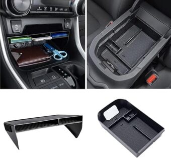 JDMCAR 2PCS Center Console Organizer Tray and Armrest Storage Box Compatible with Toyota RAV4 2024 2023 2022 2021 2020 2019 and 2021-2024 RAV4 Prime Insert Secondary Storage Box...