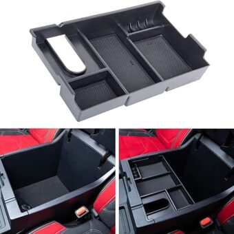 JDMCAR Compatible with Toyota Tundra accessories 2007-2021 Center Console Organizer,Armrest Box Secondary Storage Tray -(Full Console w/Bucket Seats ONLY)