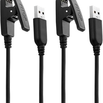 JIUJOJA 2Pack for Garmin Approach S20/G10 Forerunner 235/35/64/230/630/645/645 Music/735XT/Vivomove HR/Lily Smart Watch Replacement Charger Charging Clip Sync Data Cable