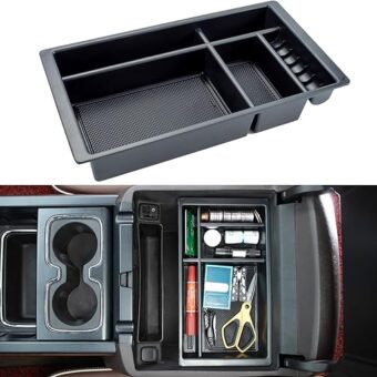 JKCOVER Compatible with (2014 2015 2016 2017 2018) Chevy Silverado/GMC Sierra， (2015-2020) Chevy Suburban/Tahoe/GMC Yukon Center Console Organizer Tray Accessories - Full...