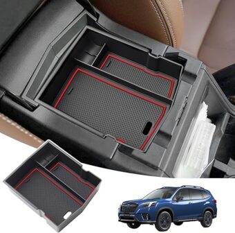 JKCOVER Upgraded Design Center Console Organizer Tray Compatible with Subaru Forester 2024 2023 2022 2021 2020 2019 Interior Armrest Insert Storage Box Easy Removal Accessories,...