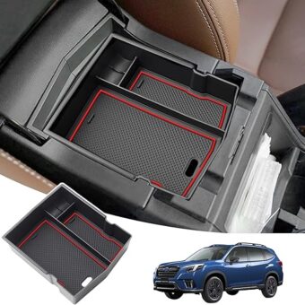 JKCOVER Upgraded Design Center Console Organizer Tray Compatible with Subaru Forester 2024 2023 2022 2021 2020 2019 Interior Armrest Insert Storage Box Easy Removal Accessories,...