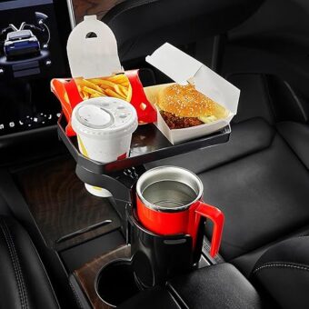 JoyTutus Car Cup Holder Expander, Automotive Cup Attachable Tray with 360° Rotation,Large Cup Holder Adapt Most Regular Cups with 18-40 oz, fit in 2.75-3.25 inch Car Holder