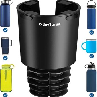 JOYTUTUS Upgraded Car Cup Holder Expander with Offset Base, Fit for YETI, Hydro Flask, Large Cup Holder Expander for Car Hold 18-40 oz Bottles and Mugs, Other Bottles in 3.4-3.8...