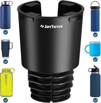 JOYTUTUS Upgraded Car Cup Holder Expander with Offset Base, Fit for YETI, Hydro Flask, Large Cup Holder Expander for Car Hold 18-40 oz Bottles and Mugs, Other Bottles in 3.4-3.8...