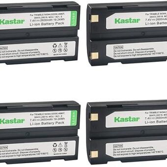 Kastar D-Li1 Battery 4-Pack Replacement for Trimble 29518, 46607, 52030, 54344, 38403, 5700, 5800, 92600, R4, R6, R7, R8, R8 GPS, R8 GNSS, MT1000