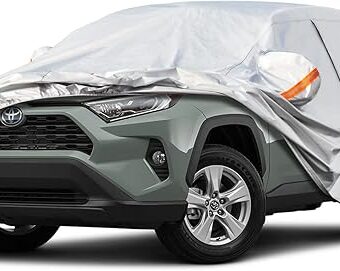 Kayme 6 Layers SUV Car Cover Custom Fit for Toyota RAV4 (2006-2024), Waterproof All Weather for Automobiles,Rain Sun UV Protection.Silver