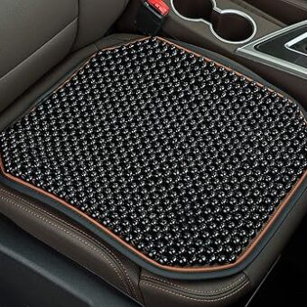 KENNISI Beaded Car Seat Cushion Massaging Durable Large beaded seat covers for cars Chair Trucks for Autumn Summer 1-PC (1-Black-FD)