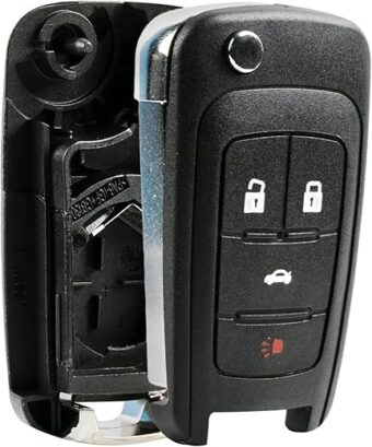 Key Fob Keyless Entry Remote Flip Shell Case & Pad fits Buick, Chevy, GMC