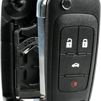 Key Fob Keyless Entry Remote Flip Shell Case & Pad fits Buick, Chevy, GMC