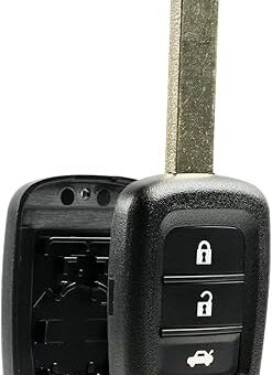 Key Fob Keyless Entry Remote Shell Case & Pad fits Honda 2013-2015 Accord / 2013-2015 Crosstour / 2015-2016 CR-V / 2016-2017 HR-V