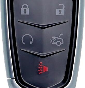 Key Fob Shell Case Replacement Fits for Cadillac ATS ATS-v CTS CT6 XTS XT5 XT4 XT6 SRX 2014 2015 2016 2017 2018 2019 2020 2021 Keyless Entry Remote Control 5btn Pad Cover