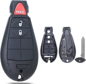 Key Fob Shell Case Replacement Fits for Dodge RAM 1500 2500 3500 Grand Caravan Journey Durango Jeep Grand Cherokee 2010 2012 2013 2014 2015 2016 2017 Keyless Entry Remote...