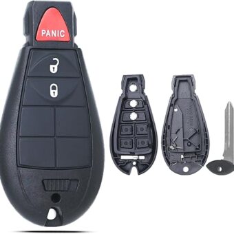 Key Fob Shell Case Replacement Fits for Dodge RAM 1500 2500 3500 Grand Caravan Journey Durango Jeep Grand Cherokee 2010 2012 2013 2014 2015 2016 2017 Keyless Entry Remote...