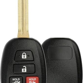 KeylessOption Keyless Entry Remote Uncut Car Blank Key Blade Case Fob Shell for Toyota Camry Scion HYQ12BDM