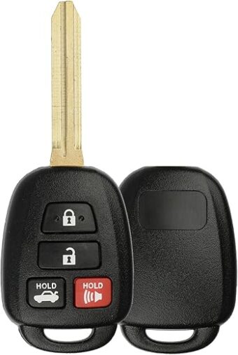 KeylessOption Keyless Entry Remote Uncut Car Blank Key Blade Case Fob Shell for Toyota Camry Scion HYQ12BDM