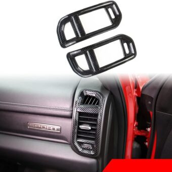 Korlot Dashboard Side A/C Vent Frame Cover Trim for Dodge RAM 1500 2500 3500 2019-2024 (Carbon Fiber Pattern)