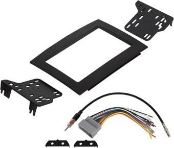 KUAFU Double Din Dash Kit Compatible with 2006-2010 Dodge Ram 1500 2500 3500 Chassis Cab Crew Cab Pickup Radio Dash Installation Kit w/Wiring Harness Black